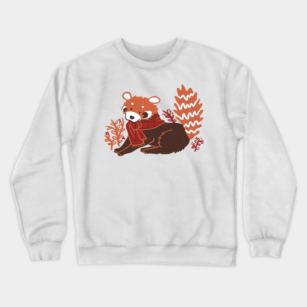 Red Panda Crewneck Sweatshirt by Wlaurence